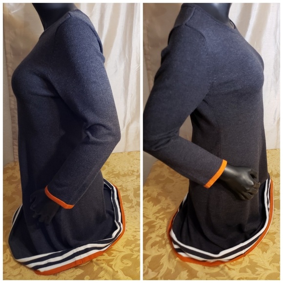 JH Longsleeve Sweater Dress w/ Stripe Trim S - Picture 4 of 9